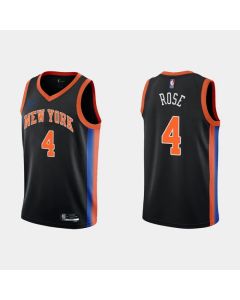Men's New Yok Knicks #4 Derick Rose 2022-23 Black City Edition Stitched Basketball Jersey