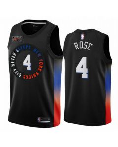 Men's New Yok Knicks #4 Derrick Rose 2020 Black Swingman City Edition Jersey