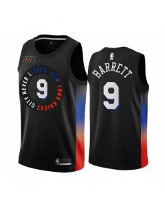 Men's New Yok Knicks #9 RJ Barrett 2020 Black Swingman City Edition Jersey