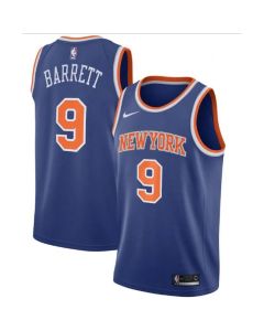 Men's New Yok Knicks #9 RJ Barrett Blue Swingman Icon Edition Jersey
