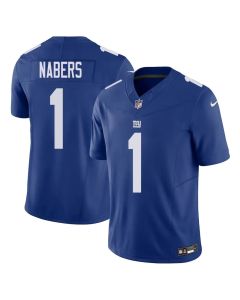 Men's New York Giants #1 Malik Nabers Royal 2024 NFL Draft First Round Pick Player F.U.S.E. Vapor Untouchable Limited Stitched Football Jersey