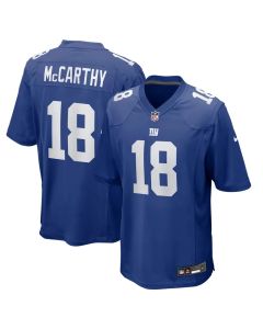 Men's New York Giants #18 J.J. McCarthy Nike Royal Team Game Jersey