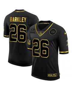 Men's New York Giants #26 Saquon Barkley 2020 Black/Gold Salute To Service Limited Stitched Jersey