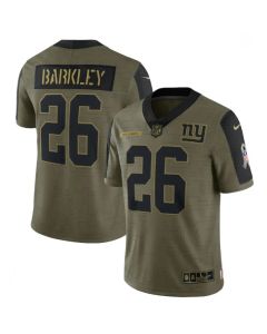 Men's New York Giants #26 Saquon Barkley 2021 Olive Salute To Service Limited Stitched Jersey