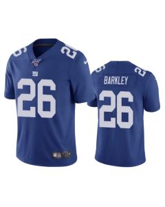 Men's New York Giants #26 Saquon Barkley Blue 2019 100th Season Vapor Untouchable Limited Stitched NFL Jersey