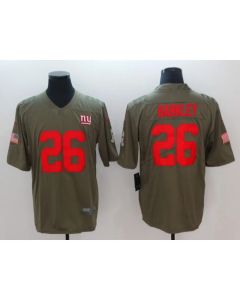 Men's New York Giants #26 Saquon Barkley Olive Color Rush Vapor Untouchable Limited Stitched NFL Jersey