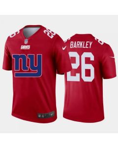 Men's New York Giants #26 Saquon Barkley Red 2020 Team Big Logo Inverted Legend Stitched Jersey