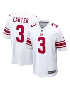 Men's New York Giants #3 Abdul Carter White First Round Pick Game Jersey (White)