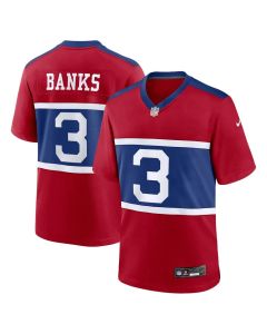 Men's New York Giants #3 Deonte Banks Century Red Alternate Player Game Jersey (Red)