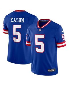 Men's New York Giants #5 Jacob Eason Royal Throwback Limited Stitched Jersey
