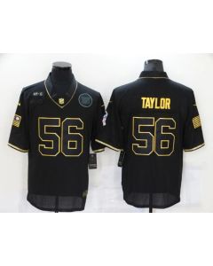 Men's New York Giants #56 Lawrence Taylor 2020 Black/Gold Salute To Service Limited Stitched Jersey