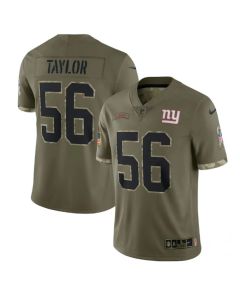 Men's New York Giants #56 Lawrence Taylor Olive 2022 Salute To Service Limited Stitched Jersey