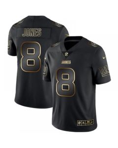 Men's New York Giants #8 Daniel Jones 2019 Black Gold Edition Stitched NFL Jersey