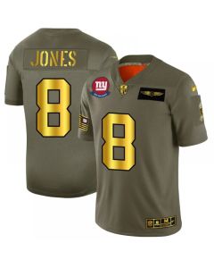 Men's New York Giants #8 Daniel Jones 2019 Olive/Gold Salute To Service Limited Stitched NFL Jersey (Gold Olive)