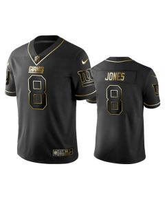 Men's New York Giants #8 Daniel Jones Black 2019 Golden Edition Limited Stitched NFL Jersey