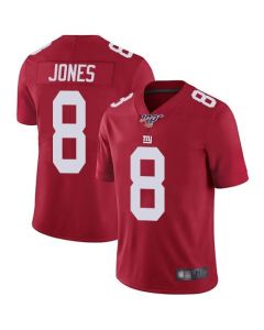 Men's New York Giants #8 Daniel Jones Red 2019 100th Season Vapor Untouchable Limited Stitched NFL Jersey