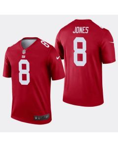 Men's New York Giants #8 Daniel Jones Red Inverted Legend Stitched NFL Jersey