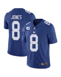 Men's New York Giants #8 Daniel Jones Royal With 3-star C Patch Vapor Untouchable Limited Stitched Jersey