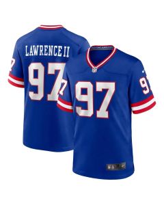 Men's New York Giants #97 Dexter Lawrence II Royal Classic Game Player Jersey (Royal)