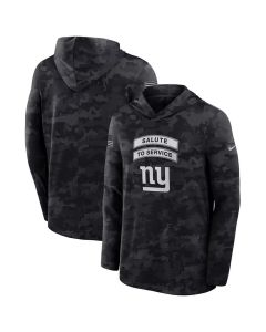 Men's New York Giants Black 2026 Salute to Service Sideline Lightweight Dri-FIT Long Sleeve Top Hoodie