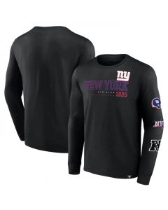 Men's New York Giants Black High Whip Pitcher Long Sleeve T-Shirt
