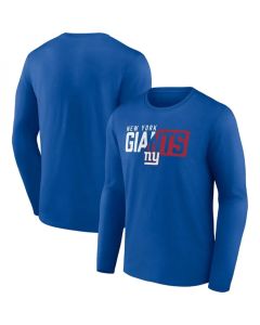 Men's New York Giants Blue One Two Long Sleeve T-Shirt