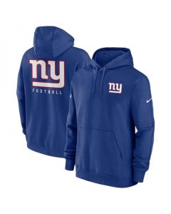 Men's New York Giants Blue Sideline Club Fleece Pullover Hoodie