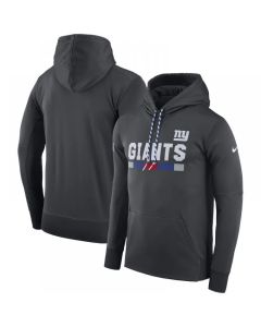 Men's New York Giants Charcoal Sideline Team Name Performance Pullover Hoodie