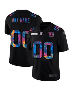 Men's New York Giants Customized 2020 Black Crucial Catch Limited Stitched Jersey