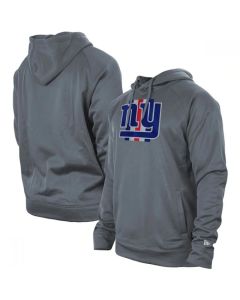 Men's New York Giants Gray New Era Training Camp Raglan Pullover Hoodie