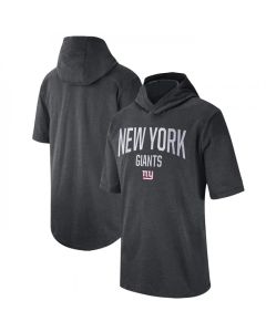 Men's New York Giants Heathered Charcoal Sideline Training Hoodie Performance T-Shirt