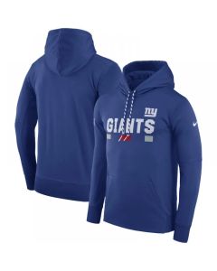 Men's New York Giants Royal Sideline Team Name Performance Pullover Hoodie