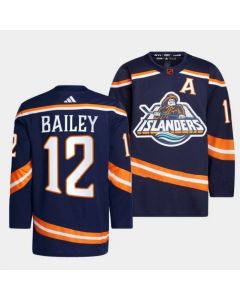 Men's New York Islanders #12 Josh Bailey Navy 2022-23 Reverse Retro Stitched Jersey