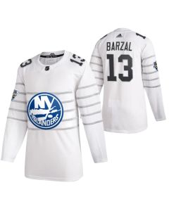 Men's New York Islanders #13 Mathew Barzal 2020 White All Star Stitched NHL Jersey