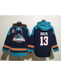 Men's New York Islanders #13 Mathew Barzal Black Ageless Must-Have Lace-Up Pullover Hoodie