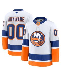Men's New York Islanders White Away Premium Custom Jersey
