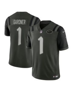 Men's New York Jets #1 Ahmad Sauce Gardner Black Rivalries Collection F.U.S.E. Vapor Limited Stitched Jersey