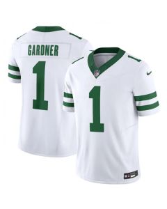 Men's New York Jets #1 Ahmad Sauce Gardner White 2023 F.U.S.E. Vapor Limited Throwback Stitched Football Jersey