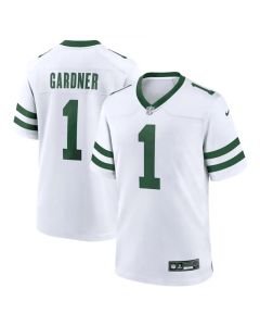 Men's New York Jets #1 Ahmad Sauce Gardner White Throwback Player Stitched Game Jersey