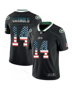 Men's New York Jets #14 Sam Darnold Black 2018 USA Flag Fashion NFL Limited Stitched Jersey