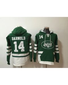 Men's New York Jets #14 Sam Darnold Green All Stitched NFL Hoodie Sweatshirt
