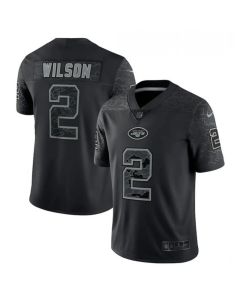 Men's New York Jets #2 Zach Wilson Black Reflective Limited Stitched Football Jersey