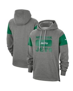 Men's New York Jets 2019 Grey Fan Gear Historic Pullover Hoodie