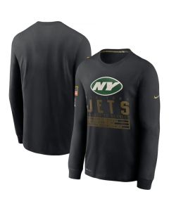 Men's New York Jets 2020 Black Salute to Service Sideline Performance Long Sleeve T-Shirt