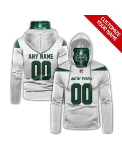 Men's New York Jets 2020 White Customize Hoodie Mask