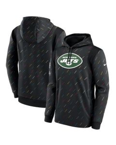 Men's New York Jets 2021 Charcoal Crucial Catch Therma Pullover Hoodie