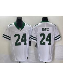 Men's New York Jets #24 Darrelle Revis White 2023 F.U.S.E. Vapor Limited Throwback Stitched Football Jersey
