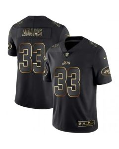 Men's New York Jets #33 Jamal Adams 2019 Black Gold Edition Stitched NFL Jersey