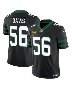 Men's New York Jets #56 Demario Davis Black 2025 4-Star C Patch Vapor F.U.S.E. Untouchable Limited Jersey