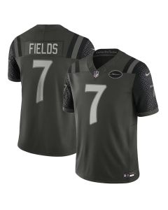Men's New York Jets #7 Justin Fields Black Rivalries Collection F.U.S.E. Vapor Limited Stitched Jersey